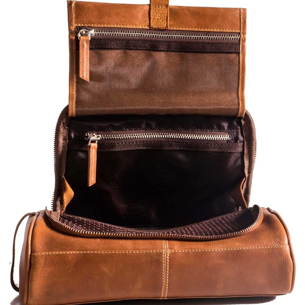 Leather Toiletry Hanging Kit Case